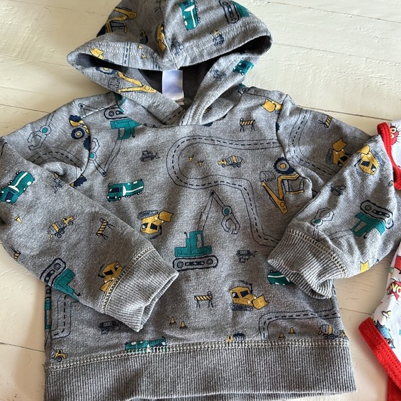 9M baby boy, tractor hoodie, and chickpea onesie, boom - Picture 2 of 7